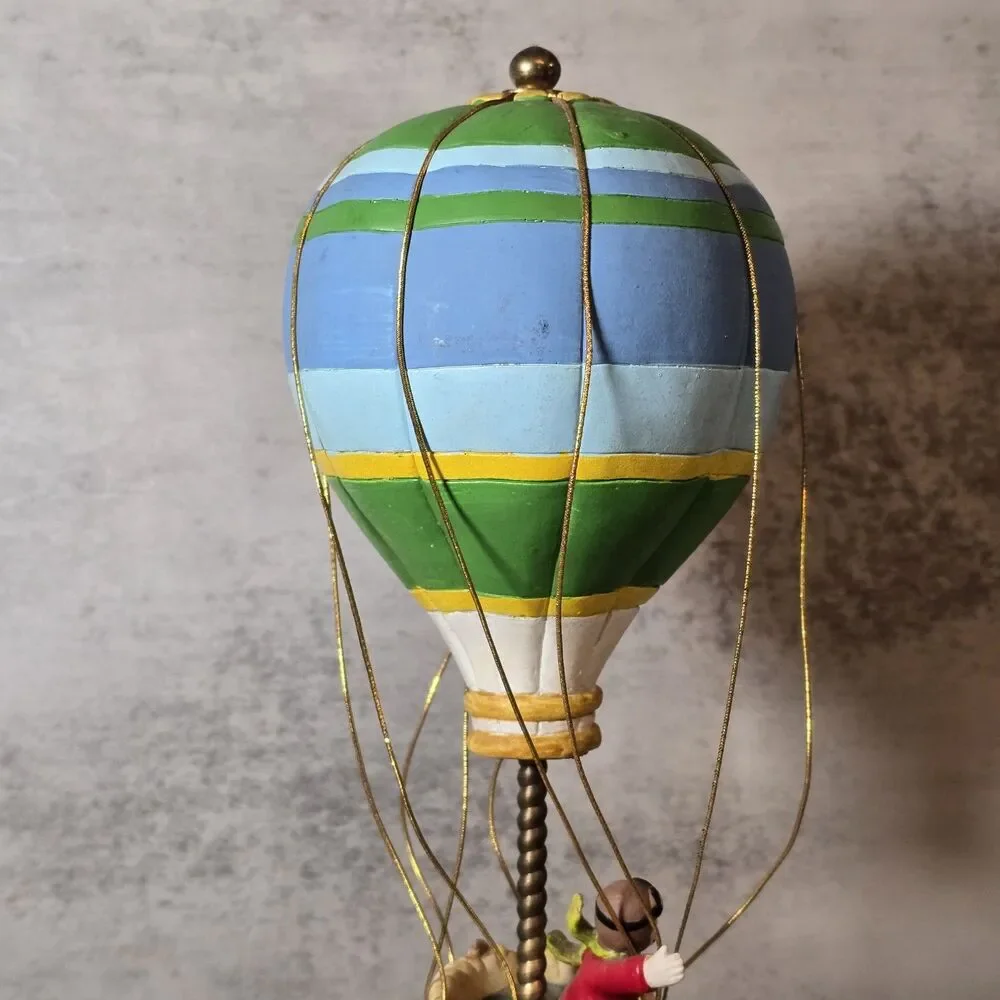 Vtg George Good Hot Air Balloon Music Box Plays Around The World In 80 Days 1986